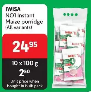 IWISA NO1 Instant Maize porridge (All variants) offer at Makro