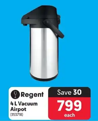 Makro Regent 4 L Vacuum Airpot offer