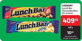 Makro CADBURY Lunch Bar Chocolate Bars offer