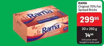 Makro RAMA Original 70% Fat Spread Bricks offer