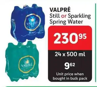 VALPRÉ Still or Sparkling Spring Water