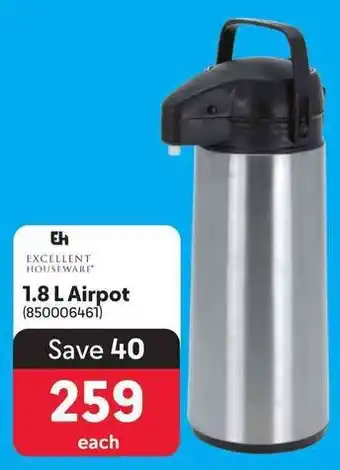 Makro EXCELLENT HOUSEWARE 1.8L Airpot offer