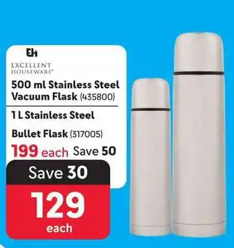 Makro EXCELLENT HOUSEWARE 500 ml Stainless Steel Vacuum Flask offer