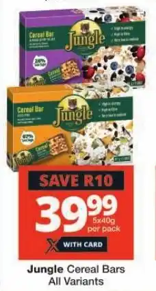 Checkers Jungle Cereal Bars All Variants offer