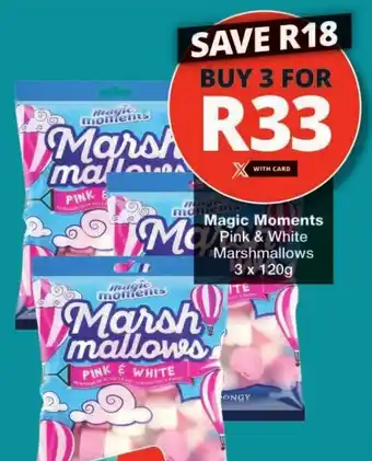 Checkers Magic Moments Pink & White Marshmallows 3x120g offer