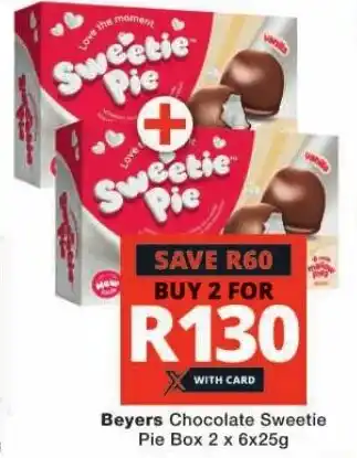 Beyers Chocolate Sweetie Pie Box 2 x 6x25g