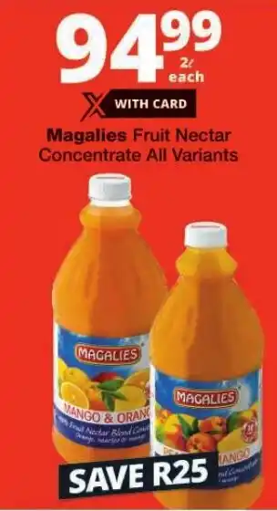 Checkers Magalies Fruit Nectar Concentrate All Variants offer