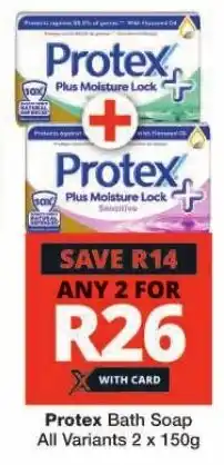 Checkers Protex Bath Soap All Variants 2 x 150g offer