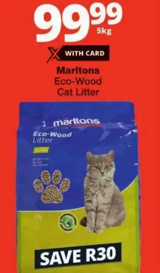 Checkers Marltons Eco-Wood Cat Litter offer