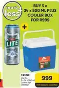 Makro Castle Lite Can-For 3 x 24 x 500ml Plus Ozark Trail Cooler Box offer