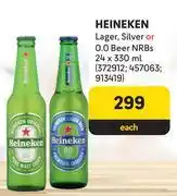 Makro Heineken Lager, Silver Or 0.0 Beer NRBs-24 x 330ml Each offer