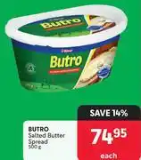 Makro 0Butro Salted Butter Spread-500g Each offer