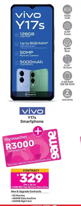 Game vivo Y17s Smartphone offer