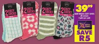 Shoprite BARE BASICS COZY SOCKS offer