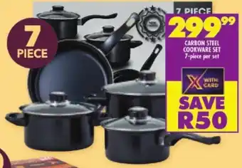 Shoprite CARBON STEEL COOKWARE SET 7-piece per set offer