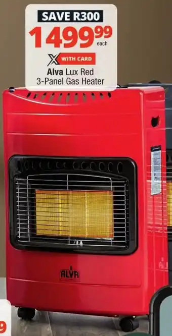 Checkers Alva Lux Red 3-Panel Gas Heater offer