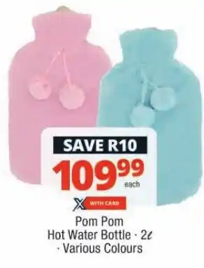 Checkers Pom Pom Hot Water Bottle 2L offer