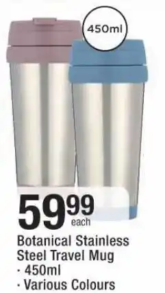 Checkers Botanical Stainless Steel Travel Mug offer