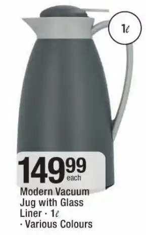 Checkers Modern Vacuum Jug with Glass Liner 1L offer