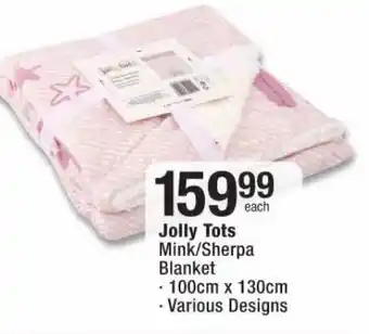 Checkers Jolly Tots Mink/Sherpa Blanket offer