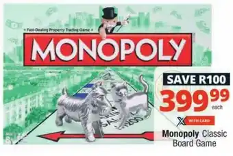 Checkers Monopoly Classic Board Game offer
