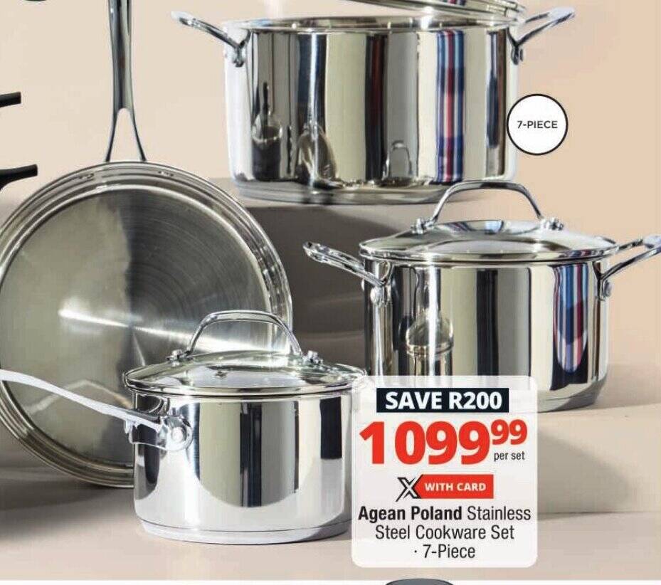 Agean Poland Stainless Steel Cookware Set offer at Checkers