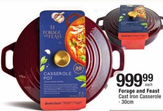 Forage and Feast Cast Iron Casserole 30cm offer at Checkers