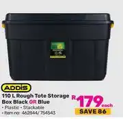 Game Addis 110L Rough Tote Storage Box Black Or Blue-Each offer