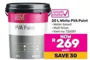 Game Simple Choice 20L White PVA Paint offer