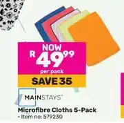 Game Mainstays Microfibre Cloths 5 Pack-Per Pack offer