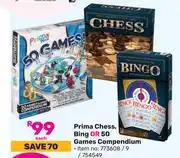 Game Prima Chess, Bing Or 50 Games Compendium-Each offer