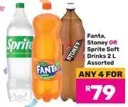 Game Fanta, Stoney Or Sprite Soft Drinks Assorted-For Any 4 x 2L offer