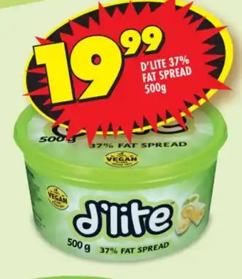 Shoprite D'LITE 37% FAT SPREAD 500g offer