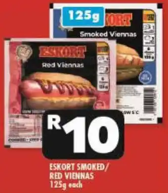 Usave ESKORT SMOKED/ RED VIENNAS 125g each offer