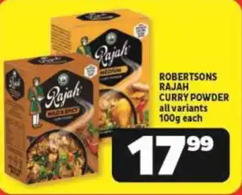 Usave ROBERTSONS RAJAH CURRY POWDER all variants 100g each offer