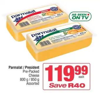 Spar Parmalat / President Pre-Packed Cheese offer