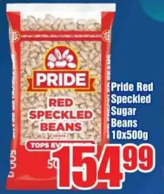Three Star Cash and Carry Pride Red Speckled Sugar Beans 10x500g offer