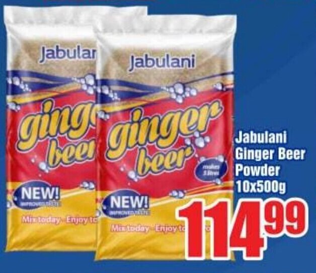 Jabulani Ginger Beer Powder 10x500g offer at Three Star Cash and Carry