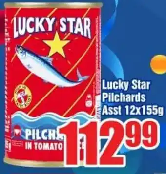 Three Star Cash and Carry Lucky Star Pilchards Asst 12x155g offer