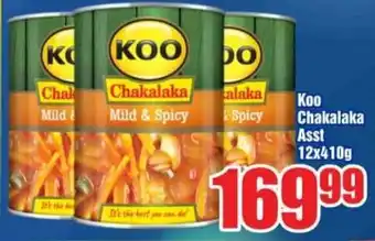 Three Star Cash and Carry Koo Chakalaka Asst 12x410g offer