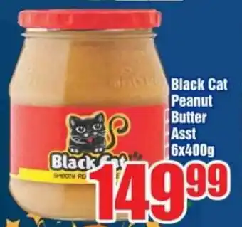 Three Star Cash and Carry Black Cat Peanut Butter Asst 6x400g offer