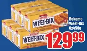 Three Star Cash and Carry Bokomo Weet-Bix 6x450g offer