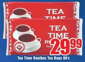 Three Star Cash and Carry Tea Time Rooibos Tea Bags 80's offer