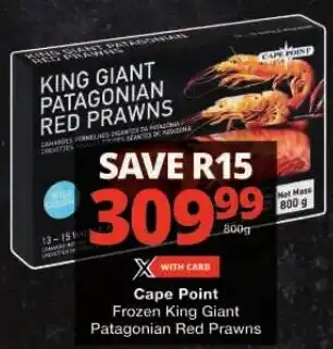 Checkers Cape Point Frozen King Giant Patagonian Red Prawns offer