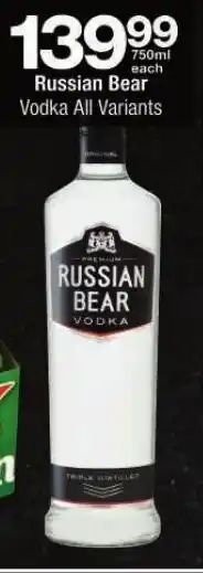 Checkers Russian Bear Vodka All Variants offer