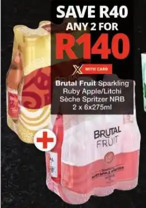 Checkers Brutal Fruit Sparkling Ruby Apple/Litchi Sèche Spritzer NRB offer