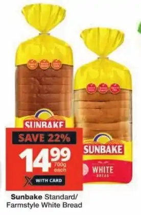 Checkers Sunbake Standard/ Farmstyle White Bread offer