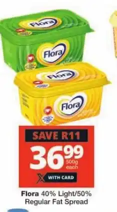 Checkers Flora 40% Light/50% Regular Fat Spread offer