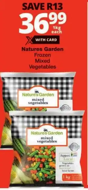 Checkers Natures Garden Frozen Mixed Vegetables offer