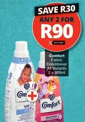 Checkers Comfort Fabric Conditioner All Variants 2 x 800ml offer